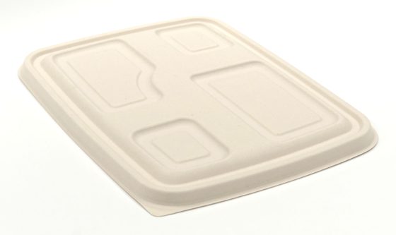 Pulp Lid for 4 Compartment Lunch Tray