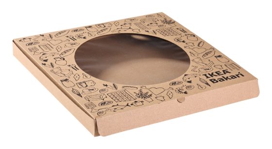 Pizza Box / 12'', With Window / Brown