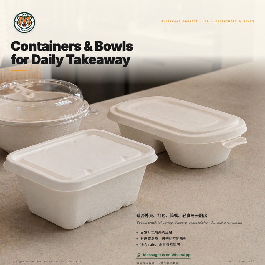 Bekas dan mangkuk bagasse