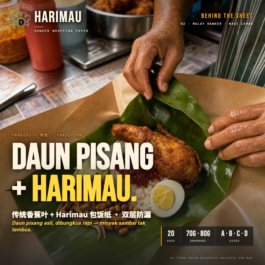 Nasi lemak di atas kertas penjaja Harimau